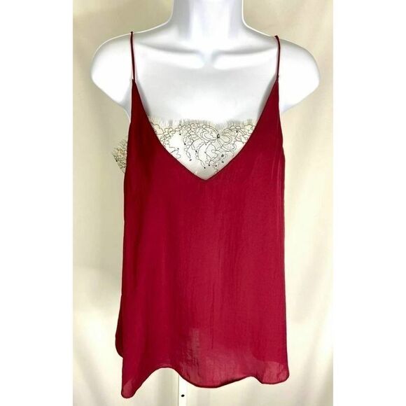 FREE People Lace Inset Plunging Cami Size S NWT - Picture 2 of 6